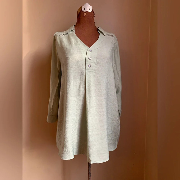 Simply Noelle green blouse - Picture 1 of 11